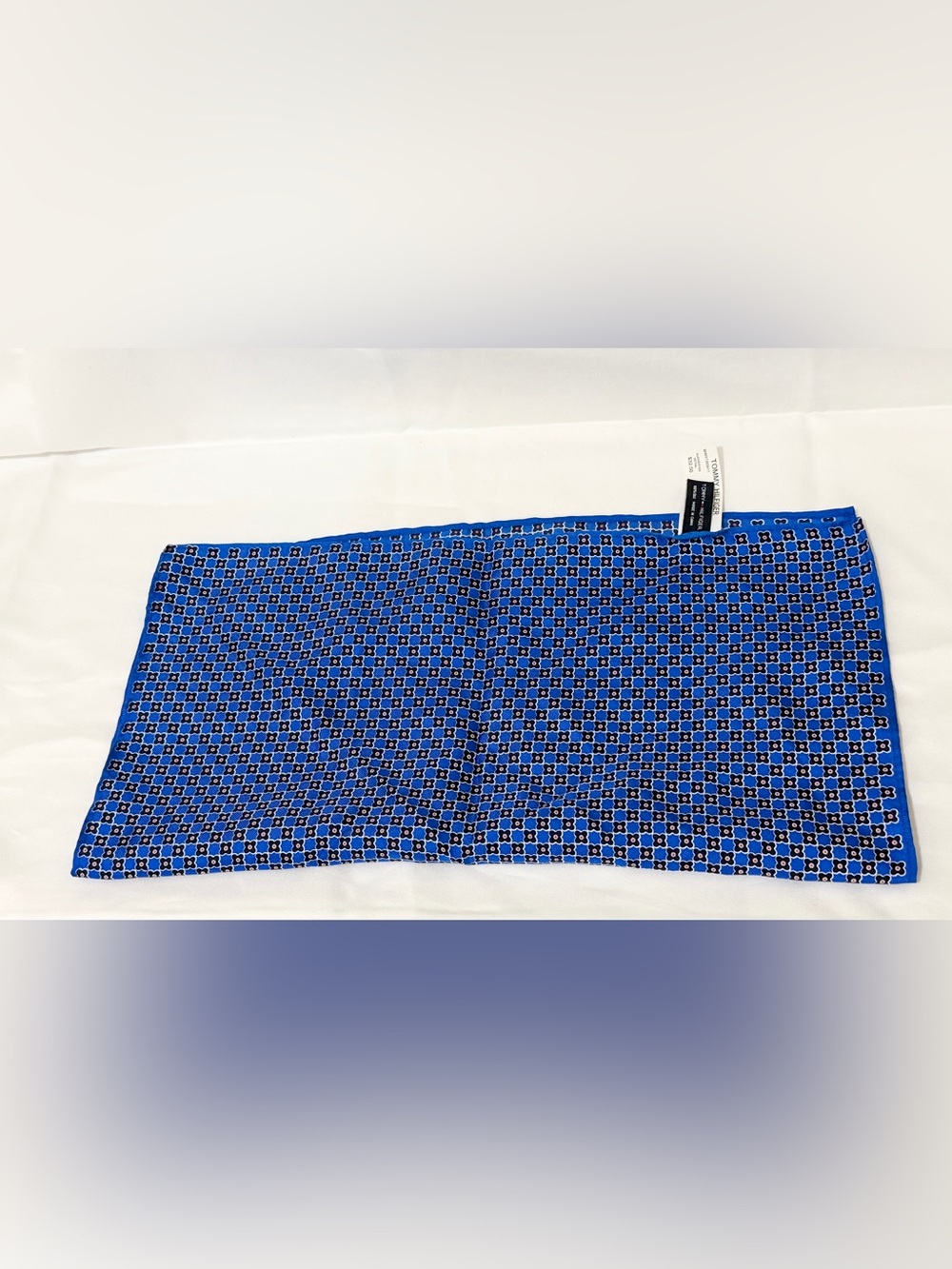 Tommy Hilfiger Blue Floral Print Silk Scarf